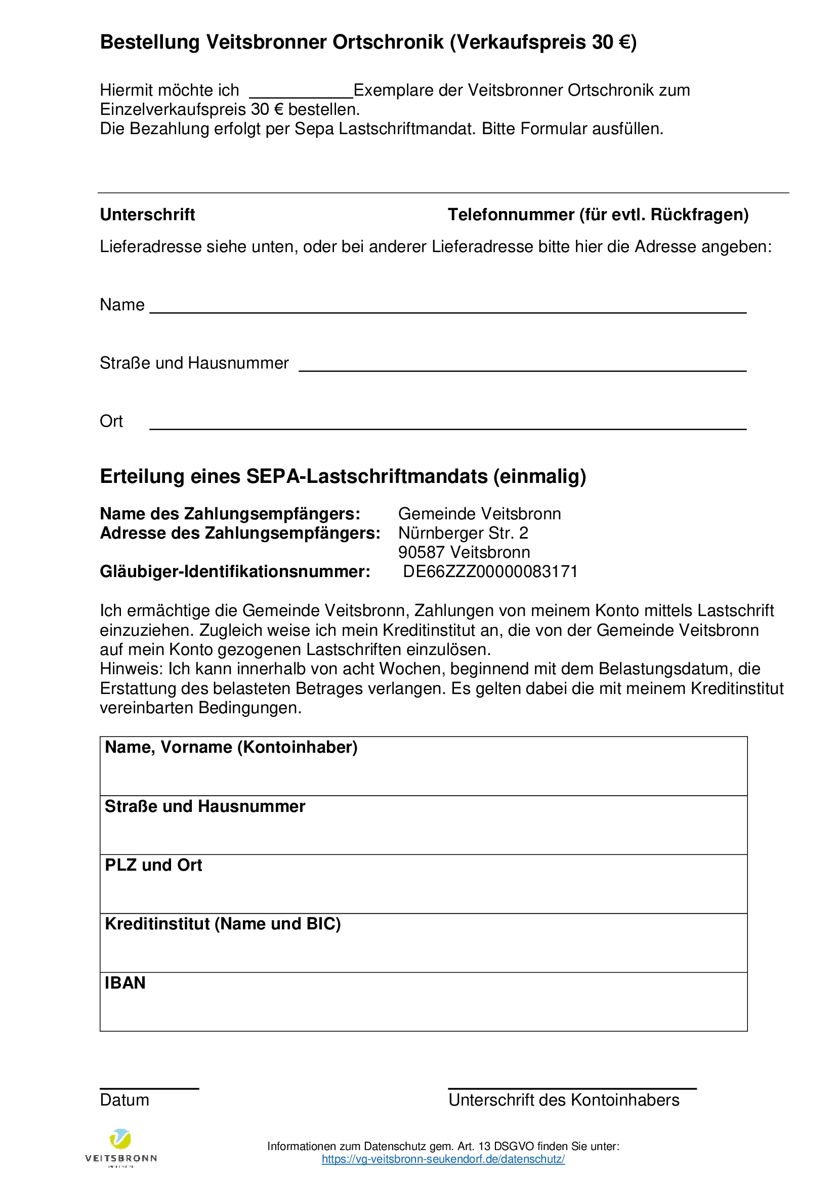 Bestellschein